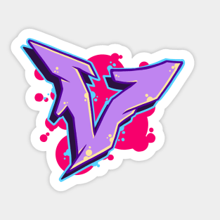 Letter V  - Graffiti Street Art Style Sticker